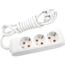 Multi-Let Üçlü Priz Topraklı Kablolu Çocuk Korumalı 5 Metre-Beyaz