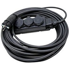 Uzatma Kablosu 3x2,5 mm Kauçuk Başlıklı 15 mt 3'lü Grup Priz