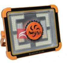 KBA739 100W Solar Taşınabilir Projektör ve Bluetooth Hoparlör Şarjlı LED Işıldak