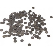 9 mm Koyu Gri Ortadan Delikli Metal Pul Payet (30 gr 110 Adet)