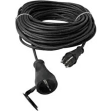 Siyah 50 Metre Kablolu Seyyar Uzatma Kablosu 3x2,5 Ttr Kablolu Kauçuk Dişi Erkek Fişli