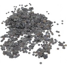 5 mm Eskitme Gri Ortadan Delikli Pirinç Pul Payet (30 gr 470 Adet)