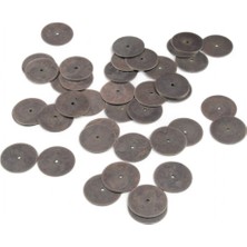 20 mm Eskitme Gümüş Ortadan Delikli Metal Pul Payet (30 gr 20 Adet)