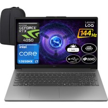Lenovo Loq Intel Core I7 12650HX 16 GB Ram 512 GB SSD RTX4050 Windows 11 Pro 15.6" Fhd 144Hz 83LK002VTR + Elektropasaj Çanta
