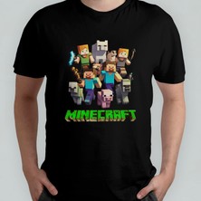 Pixxa Minecraft Unisex %100 Pamuklu Bisiklet Yaka T-Shirt Model 1
