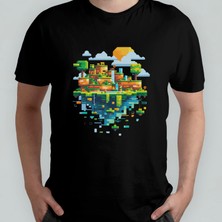 Pixxa Minecraft Unisex %100 Pamuklu Bisiklet Yaka T-Shirt Model 4