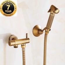Banyo Bide Basınçlı Püskürtücü Taharet Musluğu Klozet Hortumu Antik Renk Ithal 7 Yıl Garantili