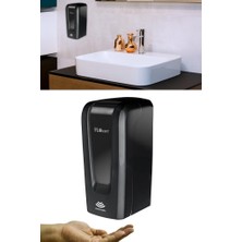 Sensörlü Sıvı Sabunluk ve Dezenfektan Verici 1000ML, Fotoselli Otomatik Sabunluk F052S Siyah