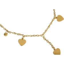 Kadın Gold Renk Sallanan Kalp Model Çelik Halhal