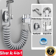 Banyo Bide Basınçlı Püskürtücü Taharet Musluğu Klozet Hortumu Krom Renk Ithal 7 Yıl Garantili