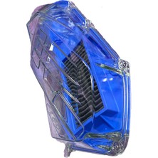 Honda Pcx 125 2021 - 2025 Uyumlu Şeffaf Hava Filtre Kapağı + Yıkanabilir Performans Hava Filtresi Set Mavi