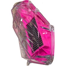 Honda Pcx 125 2021 - 2025 Uyumlu Şeffaf Hava Filtre Kapağı + Yıkanabilir Performans Hava Filtresi Set Pembe