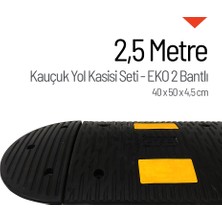 Kauçuk Hız Kesici, Yol Kasisi - EKO 2 Bantlı - 2,5 Metre Set