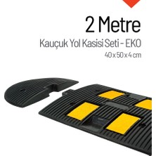 Kauçuk Hız Kesici, Yol Kasisi 4 Bantlı - 2 Metre Set