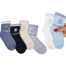 Erkek Bebek Çorap Soket 6 Çift Lacivert-Gri-Beyaz-Kahve-Indigo-Mavi