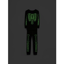 Gap Bebek Siyah Iskelet Baskılı Pijama Takımı