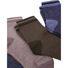 Erkek Çocuk Çorap Soket 4 Çift Siyah-Lacivert-Kahve-Yeşil