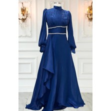 Amine Hüma Alize Abiye Elbise Lacivert