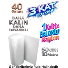 Hbnc ( 40 Gram ) 50 cm X 10 Metre Balonlu Ambalaj Naylonu Pat Pat Baloncuklu Havalı Pıt Pıt Eşya Sarma Koruma Naylonu