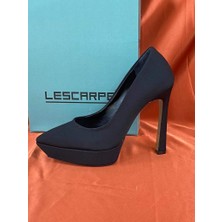 Lescarpe LES029 Siyah Platformlu Stiletto Kadın Topuklu Ayakkabı