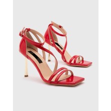 Lescarpe LES047 Kırmızı Rugan Kadın  Topuklu Ayakkabı Stiletto