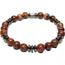 JTSS25DOB1524 Ceyt Hematit Taba Janti Doğaltaş Bileklik