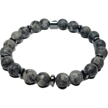 JTSS25DOB1544 Ceyt Hematit Koyu Gri Janti Doğaltaş Bileklik