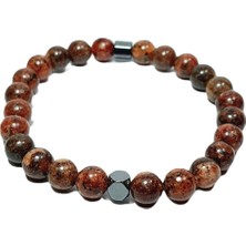 JTSS25DOB1553 Ceyt Hematit Taba Janti Doğaltaş Bileklik