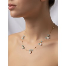 Altın Kaplama Deniz Kabuklu Kolye - MAVİ