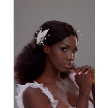 Inci Demetli Yapraklı Gelin Saç Tokası – Kristal Taş Detaylı Zarif Aksesuar