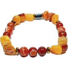 JTSS25DOB1545 Akik Hematit Sarı Kırmızı Janti Doğaltaş Bileklik