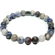 JTSS25DOB1541 Ceyt Hematit Mavi Janti Doğaltaş Bileklik