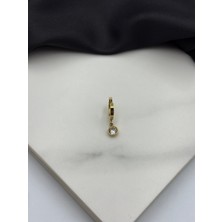 3'lü Gold Altın Renk Nazar Boncuğu Detaylı Zirkon Taşlı Tasarım Sallantılı Çelik Küpe