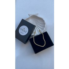 Gold Paslanmaz Çelik 14 Ayar Renginde Zincir Bileklik