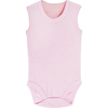 Sema Baby Jakarlı Askılı Badi (Body) - Pembe 9-12 Ay