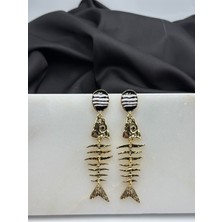 Altın Gold Marka Model Balıklı Sallantılı Tasarım Yazlık Küpe