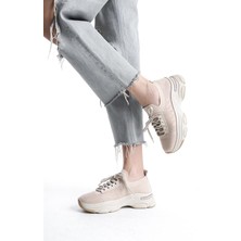 Kadın Ten Triko Spor Ayakkabı & Sneaker