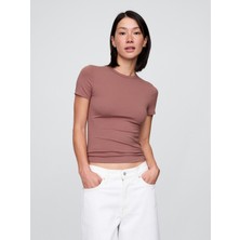 Gap Kadın Açık Kahverengi Closeknit Jersey T-Shirt