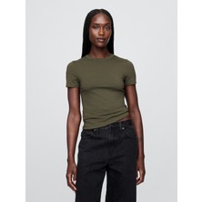 Gap Kadın Yeşil Closeknit Jersey T-Shirt