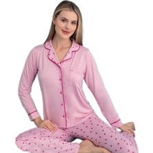 Bipamuk Giulietta Notte Uzun Kol Düğmeli Kadın Pijama Takımı  Yumuşak Soft S-2XL