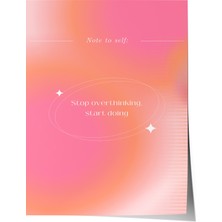Çerçevesiz Poster, Pembe Tipografik Motivasyon, Ofis Dekoru Poster No: 113863