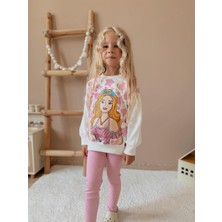 Sacro Kids Prenses Baskılı Sweatshirt-Eşofman Altı Mevsimlik Kız Çocuk Takım