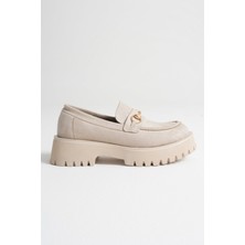 Zerenyus Doria Premium Toka Detaylı Bej Süet Günlük Loafer