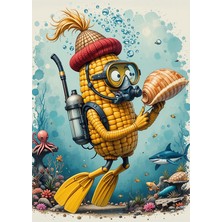 Bedeko Dalgıç Mısır Koçanı Ahşap Tablo