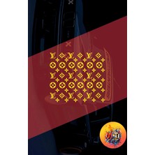 Lv 25X25 cm Folyo Kesim Evrensel Desen Kaplama Siyah Araba - Motor - Kask - Laptop Sticker Hologram