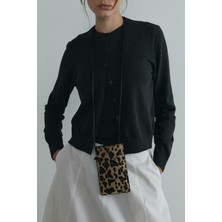 Kahverengi Mia Leopar Telefon Çantası