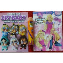 2 Adet Stickerli Boyama Kitabı ve 12 Li Tüp Kuruboya (Crybaby/moda)