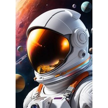 Bedeko Astronot Resimli Ahşap Tablo