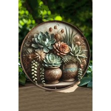 Sukulent Tasarımlı Uv Baskı Mdf Duvar Süsü – 33X33 cm & 20X20 cm DT146