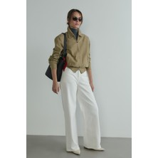 Suud Collection Beyaz 88 Wide Leg Jean Kadın Geniş Kesim Pamuklu Denim Günlük Stil 34 Beden